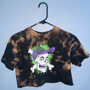 Acid Tie Dye Cropped shirt